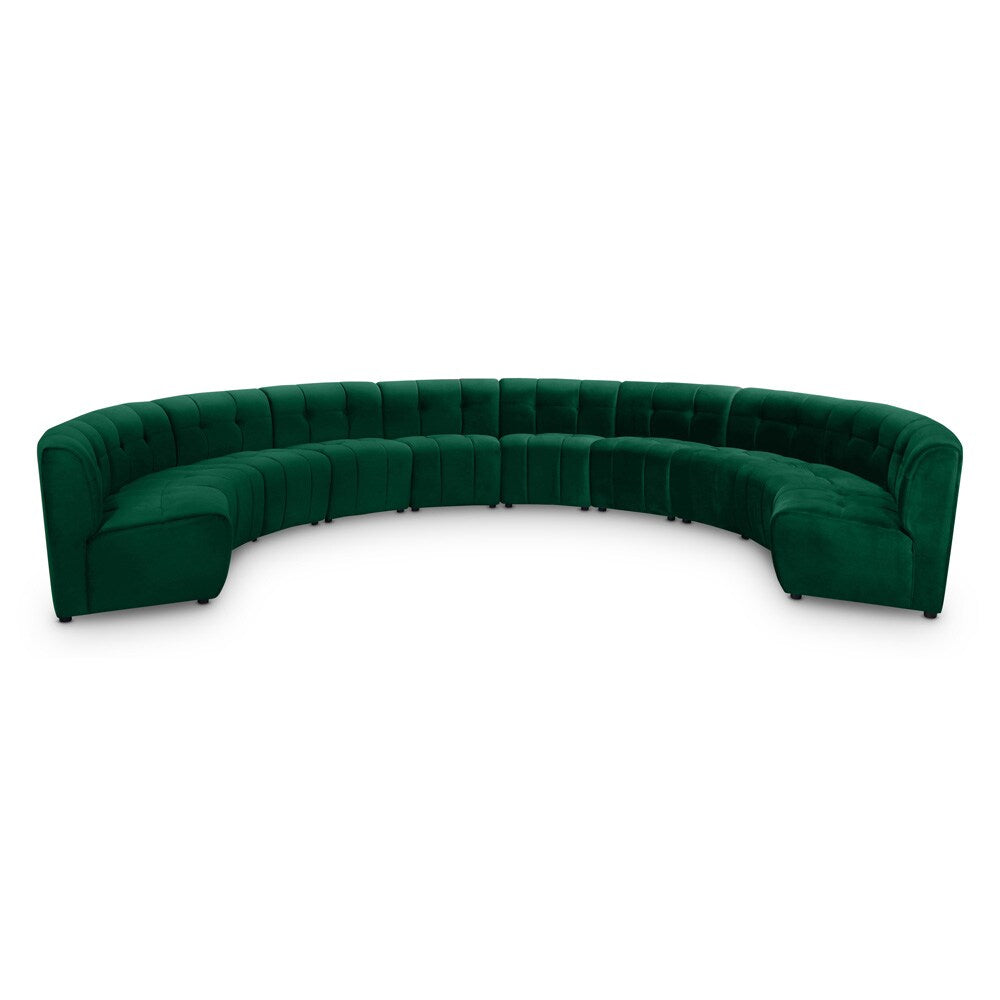 Meridian Furniture - Limitless Green Velvet 10pc. Modular Sectional - 645Green-10PC veiw 1