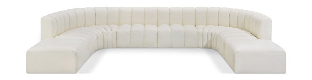 Meridian Furniture - Arc Cream Vegan Leather Modular Sofa - 10Pc - 101Cream-S10A veiw 1