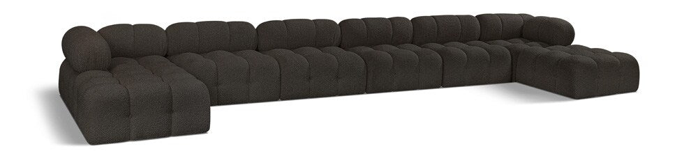 Meridian Furniture - Ames Brown Boucle Fabric Modular Sectional - 8Pc - 611Brown-Sec8B veiw 1