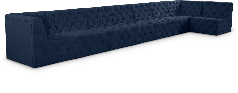 Meridian Furniture - Tuft Navy Velvet Modular Sectional - 8Pc - 680Navy-Sec8C veiw 1