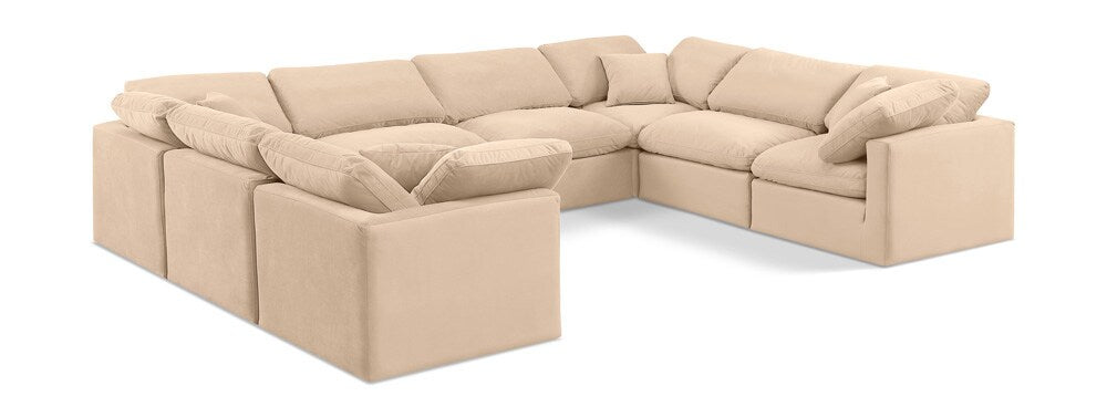 Meridian Furniture - Indulge Beige Velvet Modular Sectional - 8Pc - 147Beige-Sec8A veiw 1