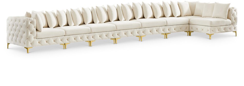 Meridian Furniture - Tremblay Cream Velvet Modular Sectional - 8Pc - 686Cream-Sec8B veiw 1
