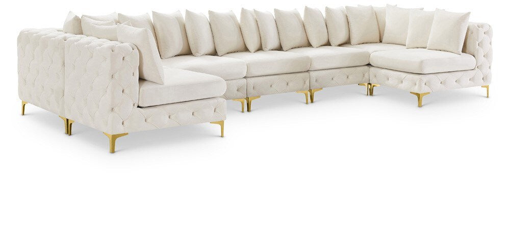 Meridian Furniture - Tremblay Cream Velvet Modular Sectional - 8Pc - 686Cream-Sec8C veiw 1
