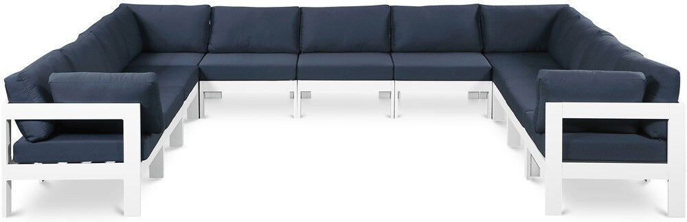 Meridian Furniture - Nizuc Navy Water Resistant Fabric Outdoor Patio Modular Sectional - 11Pc - 375Navy-Sec11A veiw 1
