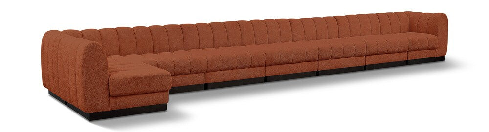 Meridian Furniture - Quinn Cognac Chenille Fabric Modular Sectional - 8Pc - 124Cognac-Sec8B veiw 1
