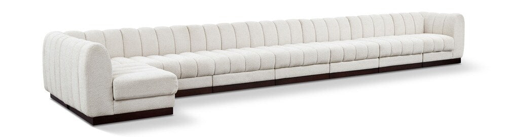 Meridian Furniture - Quinn Cream Chenille Fabric Modular Sectional - 8Pc - 124Cream-Sec8B veiw 1