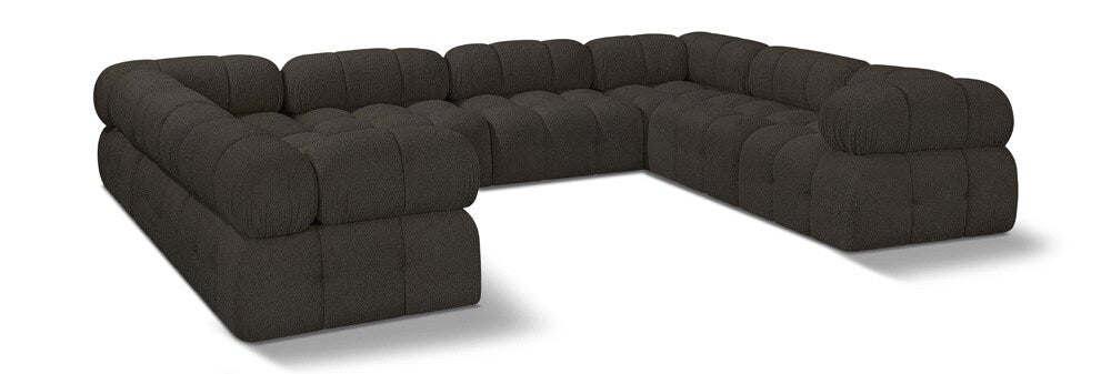 Meridian Furniture - Ames Brown Boucle Fabric Modular Sectional - 8Pc - 611Brown-Sec8A veiw 1