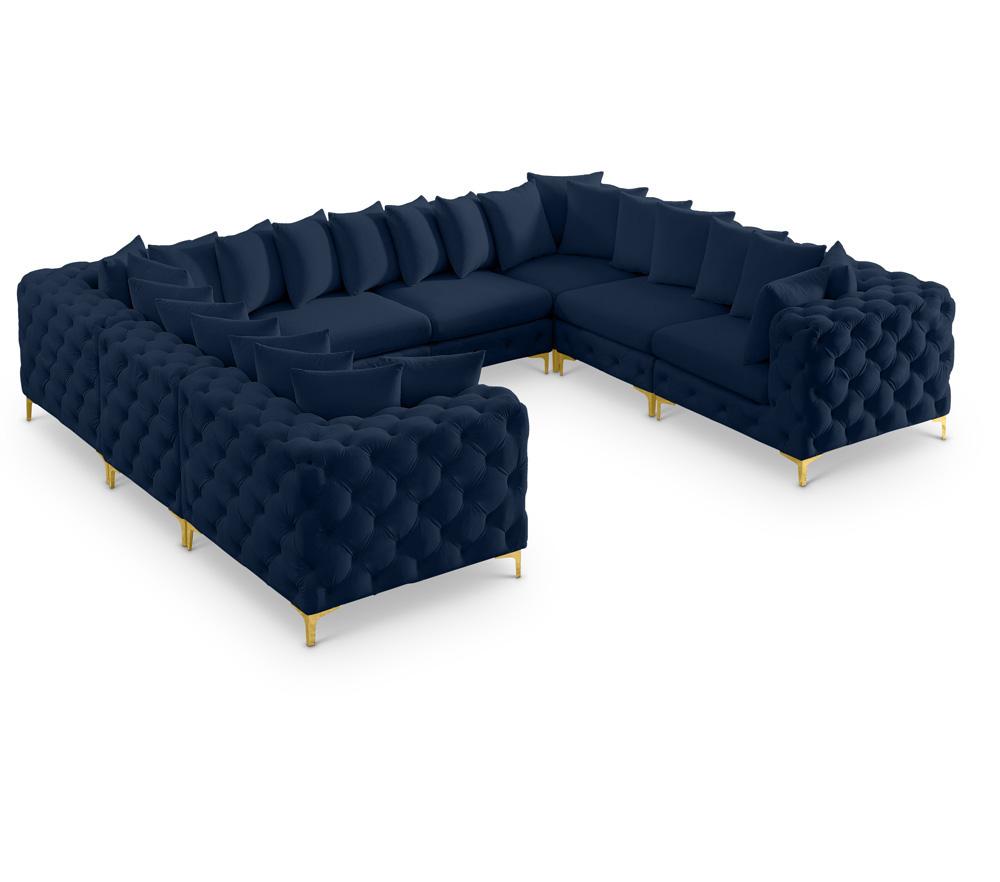 Meridian Furniture - Tremblay Navy Velvet Modular Sectional - 8Pc - 686Navy-Sec8A veiw 1