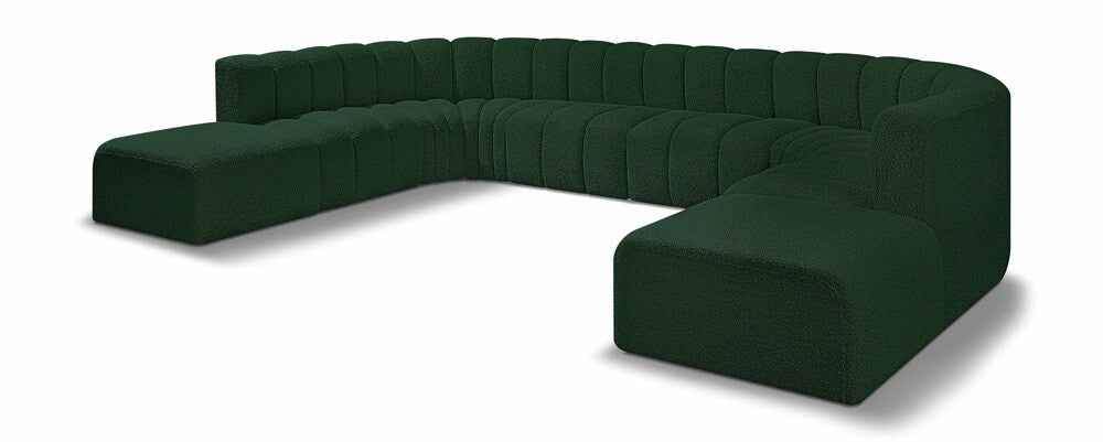 Meridian Furniture - Arc Green Boucle Fabric Modular Sofa - 10Pc - 102Green-S10A veiw 1