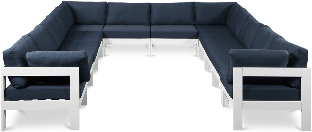 Meridian Furniture - Nizuc Navy Water Resistant Fabric Outdoor Patio Modular Sectional - 12Pc - 375Navy-Sec12A veiw 1