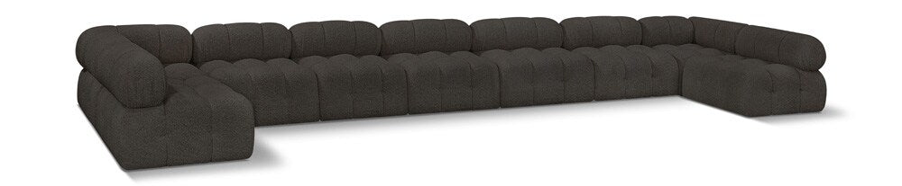 Meridian Furniture - Ames Brown Boucle Fabric Modular Sectional - 9Pc - 611Brown-Sec9A veiw 1