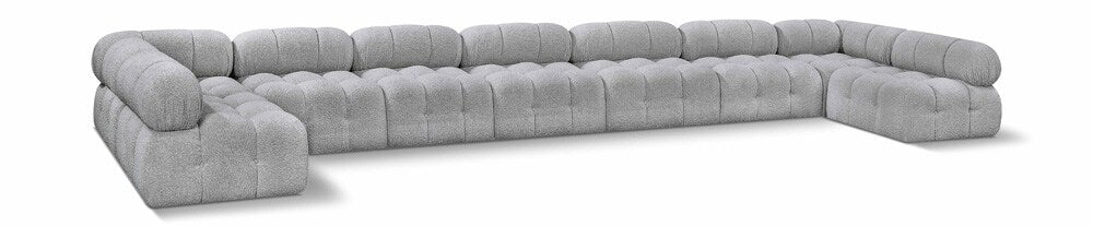 Meridian Furniture - Ames Grey Boucle Fabric Modular Sectional - 9Pc - 611Grey-Sec9A veiw 1