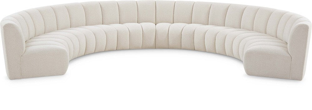Meridian Furniture - Infinity Cream Boucle Fabric 8pc. Modular Sectional - 643Cream-8PC veiw 1