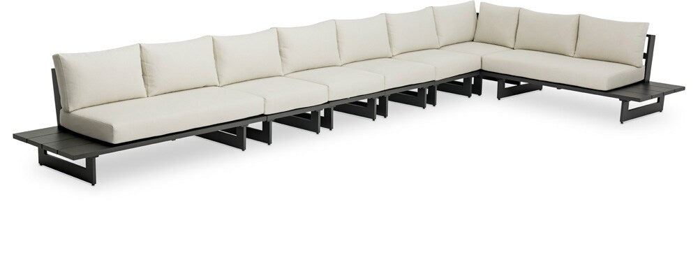 Meridian Furniture - Maldives Cream Water Resistant Fabric Outdoor Patio Modular Sectional - 7Pc - 338Cream-Sec4C veiw 1