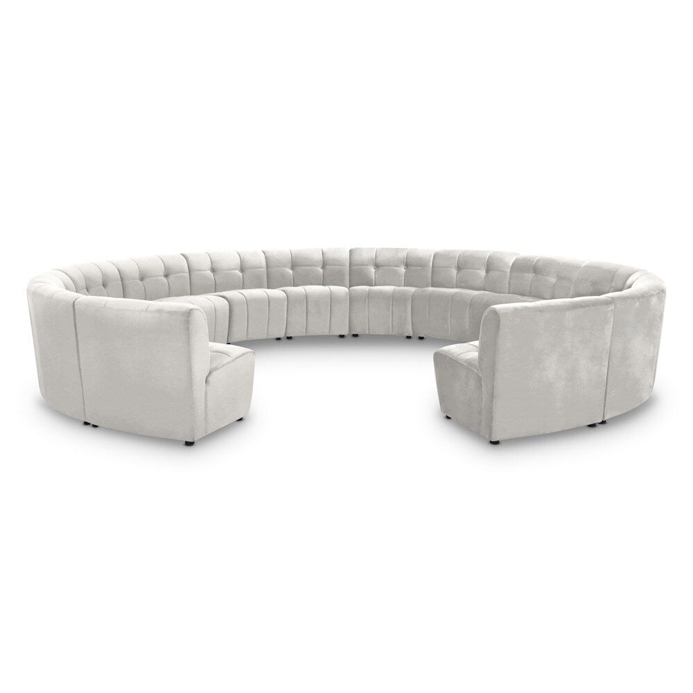 Meridian Furniture - Limitless Cream Velvet 14pc. Modular Sectional - 645Cream-14PC veiw 1