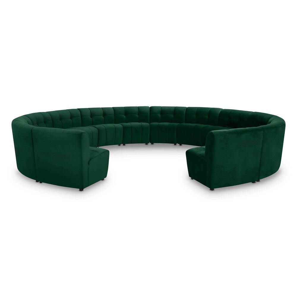 Meridian Furniture - Limitless Green Velvet 14pc. Modular Sectional - 645Green-14PC veiw 1