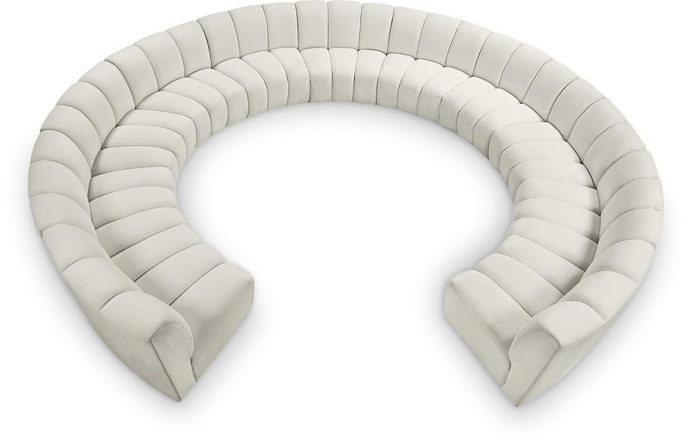 Meridian Furniture - Infinity Cream Velvet 11pc. Modular Sectional - 638Cream-11PC veiw 1