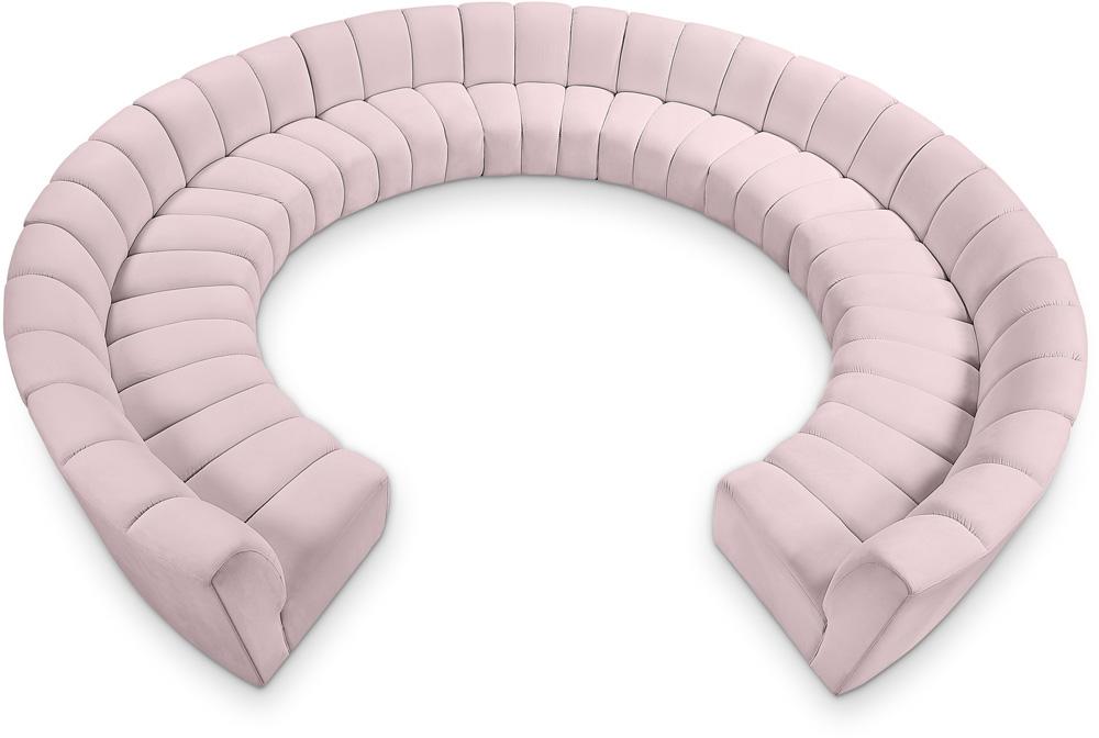 Meridian Furniture - Infinity Pink Velvet 11pc. Modular Sectional - 638Pink-11PC veiw 1