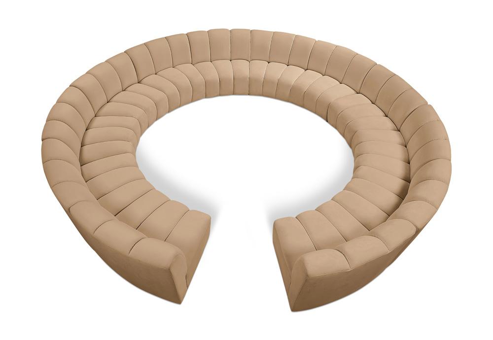 Meridian Furniture - Infinity Camel Velvet 12pc. Modular Sectional - 638Camel-12PC veiw 1