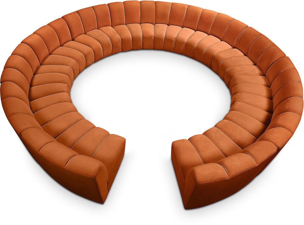 Meridian Furniture - Infinity Cognac Velvet 12pc. Modular Sectional - 638Cognac-12PC veiw 1