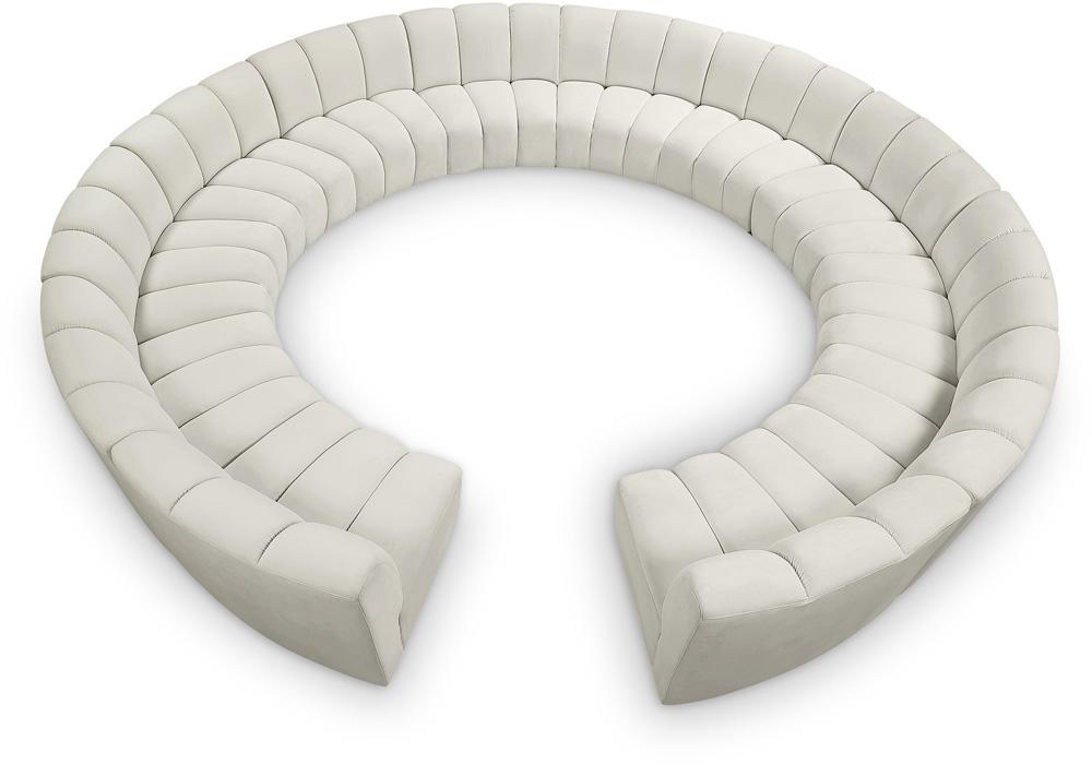 Meridian Furniture - Infinity Cream Velvet 12pc. Modular Sectional - 638Cream-12PC veiw 1