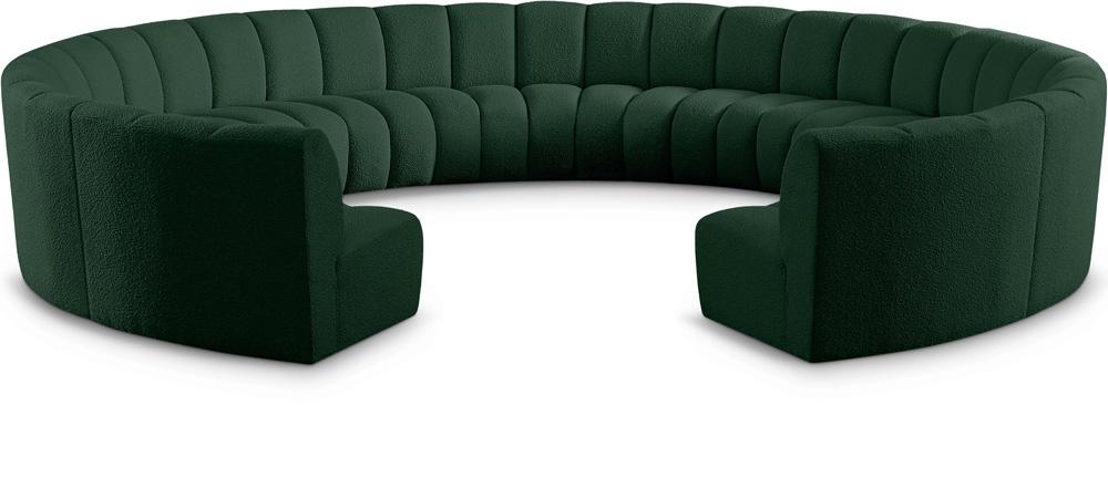 Meridian Furniture - Infinity Green Boucle Fabric 11pc. Modular Sectional - 643Green-11PC veiw 1