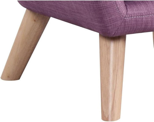 Lilola Home - Fenix 19.5inW Pink Linen Kids Chair with Button Tufted Back and Wooden Legs-88838 veiw 2