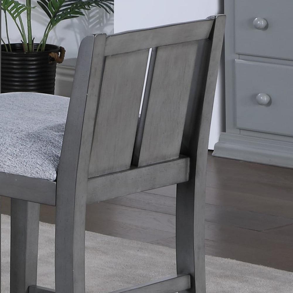 Lilola Home - Graham 36inW 3-Piece Gray Finish Small Space Counter Height Dining Table with Shelves and 2 Chairs-30541-SET veiw 7
