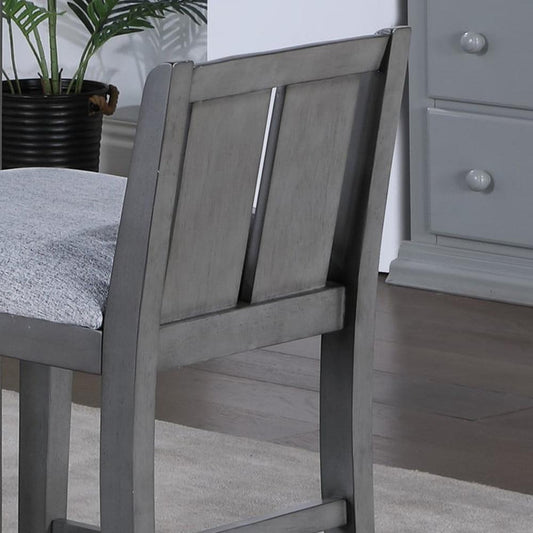 Lilola Home - Graham Set of 2 Gray Finish Upholstered Seat 20inW Counter Height Chair-30541-C veiw 2