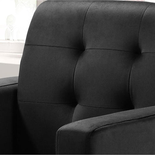 Lilola Home - Hale 27.5inW Black Velvet Accent Armchair with Tufting-89005BK veiw 2