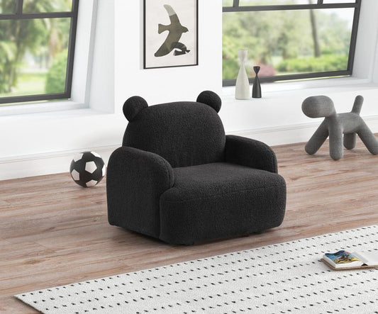 Lilola Home - Raelynn 25.5inW Black Sherpa Bear-Shaped Kids Armchair-88837 veiw 2