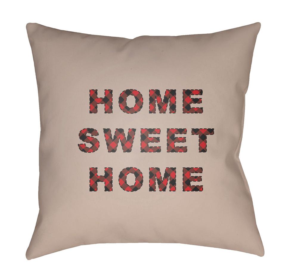 Livabliss - Home Sweet Home 18inLx18inW Accent Pillow - PLAID016-1818 veiw 1