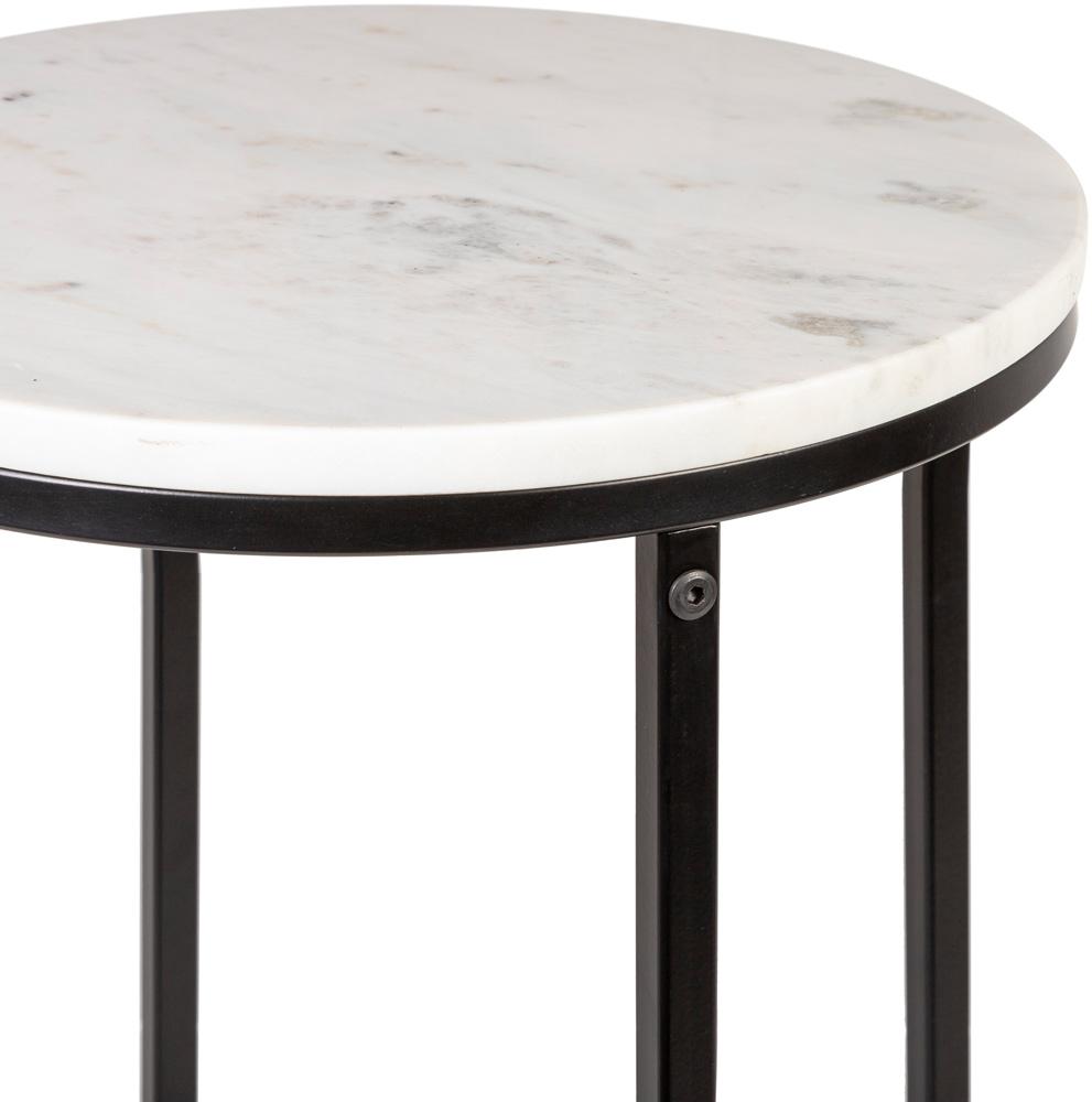 Livabliss - Aryaa End Table - White - Black - YAA-013 veiw 3
