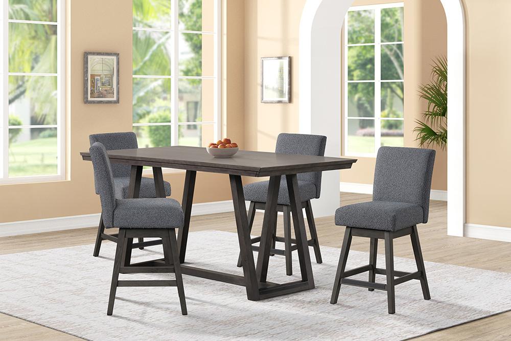 New Classic Furniture - High Line Counter Table And 4 Gray Swivel Counter Chairs - 45-4125S-DG4C veiw 1