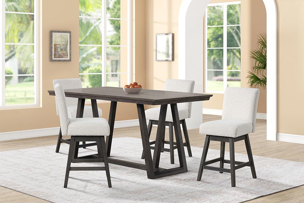 New Classic Furniture - High Line Counter Table And 4 White Swivel Counter Chairs - 45-4125S-DW4C veiw 1