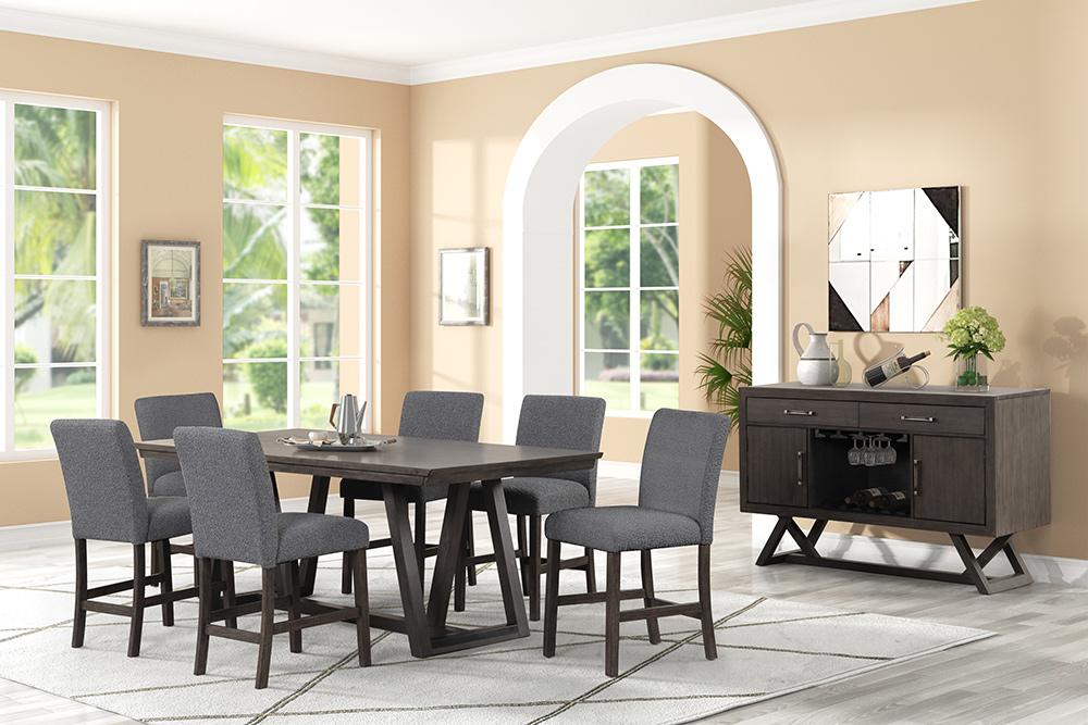 New Classic Furniture - High Line Dining Table And 6 Gray Chairs - 40-4125-DG6C veiw 2