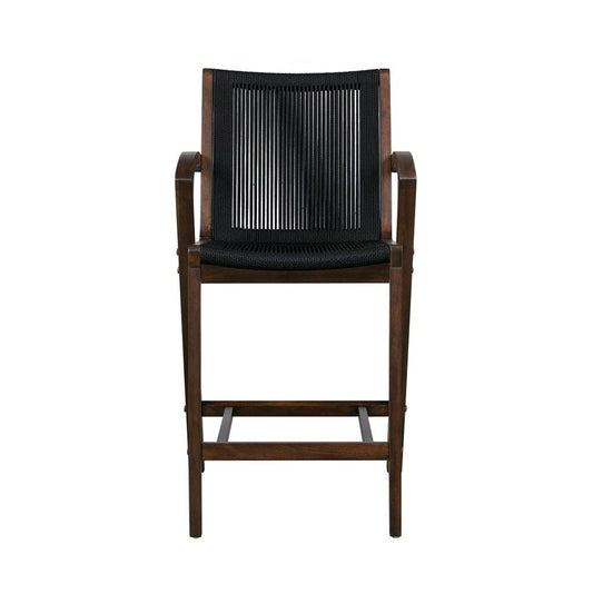 Boraam - Luca Black Rope Bar Stool - Cappuccino Finish - 80129 veiw 2
