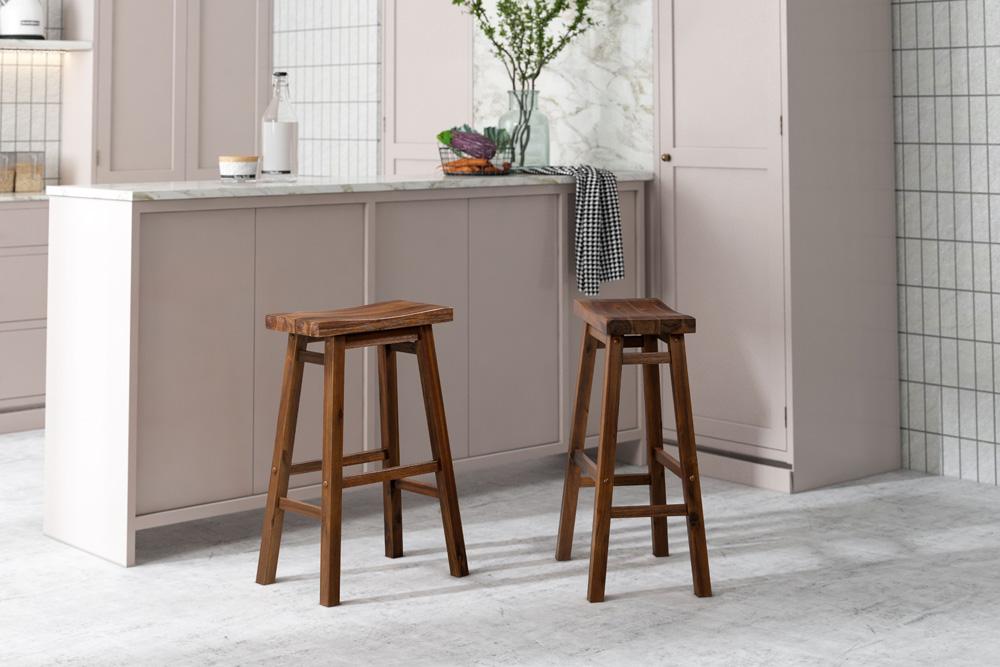 Boraam - Sonoma Backless Saddle Bar Stool - Chestnut Wire-Brush - 75129 veiw 7