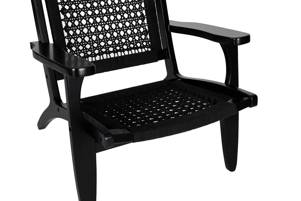 Boraam - Harrison Hexagon Woven Black Rope Accent Chair - Black Finish - 76253 veiw 6