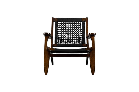 Boraam - Harrison Hexagon Woven Black Rope Accent Chair - Cappuccino Finish - 76252 veiw 2
