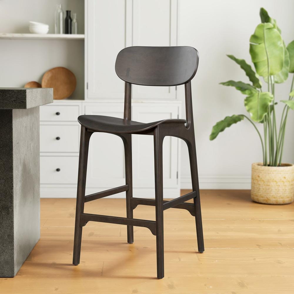 Boraam - Solvang Wood Bar Stool - Carbonite Finish - 60029 veiw 6