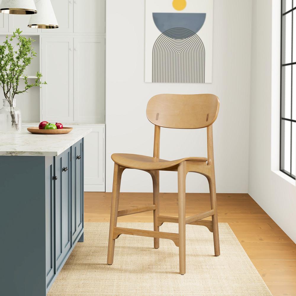 Boraam - Solvang Wood Counter Stool - Natural Finish - 60724 veiw 6