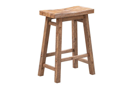 Boraam - Sonoma Backless Saddle Counter Stools - Barnwood Wire-Brush - Set of 2 - 75524 veiw 2