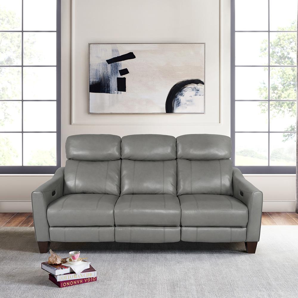 Armen Living - Milos 83in Zero Gravity Power Reclining Sofa in Light Gray Leather - LCML3LGRY veiw 7