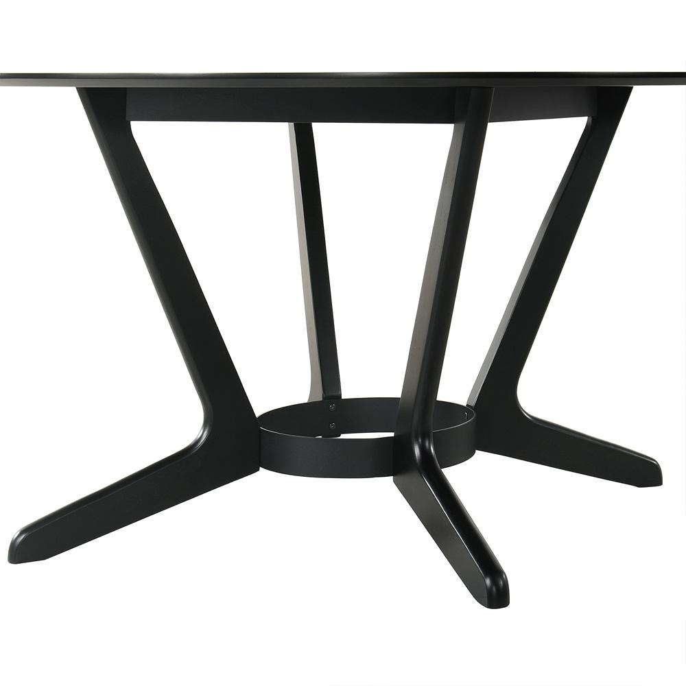 Armen Living - Santana Round Wood Dining Table in Black Finish - LCSATBLBLK veiw 4