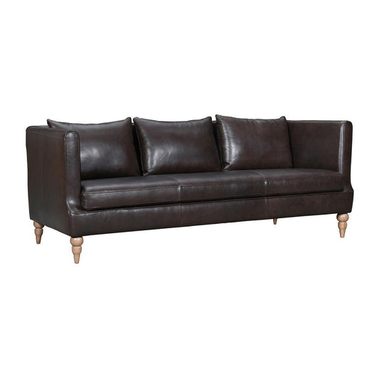 Armen Living - Vincenza 85in Dark Brown Leather Sofa - LCVZ3BRN veiw 2