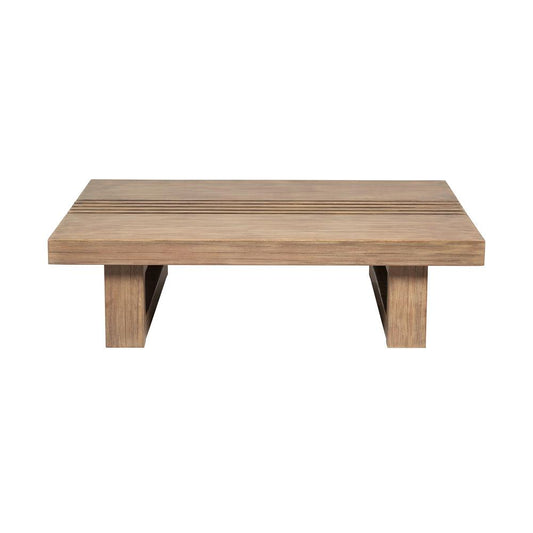 Armen Living - Vivid Outdoor Patio Coffee Table in Light Eucalyptus Wood - LCVICOEUC veiw 2