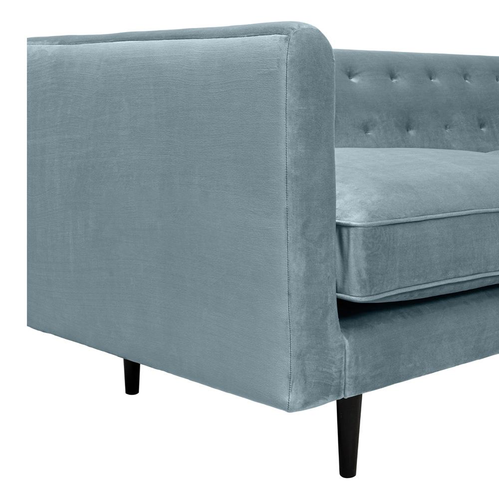 Armen Living - Annabelle 80in Bluestone Velvet Sofa with Black Wood Legs - LCANSOBLU veiw 5