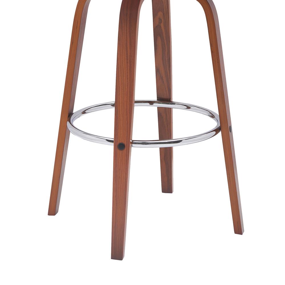 Armen Living - Pico 30in Swivel Walnut Wood Bar Stool in Brown Faux Leather with Chrome - LCPIBAWABR30 veiw 5