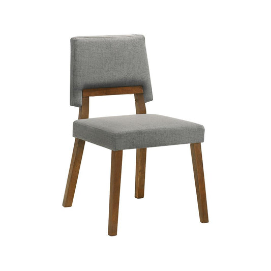 Armen Living - Channell Wood Dining Chair in Walnut Finish with Charcoal Fabric - (Set of 2) - LCCHCHWACH veiw 2